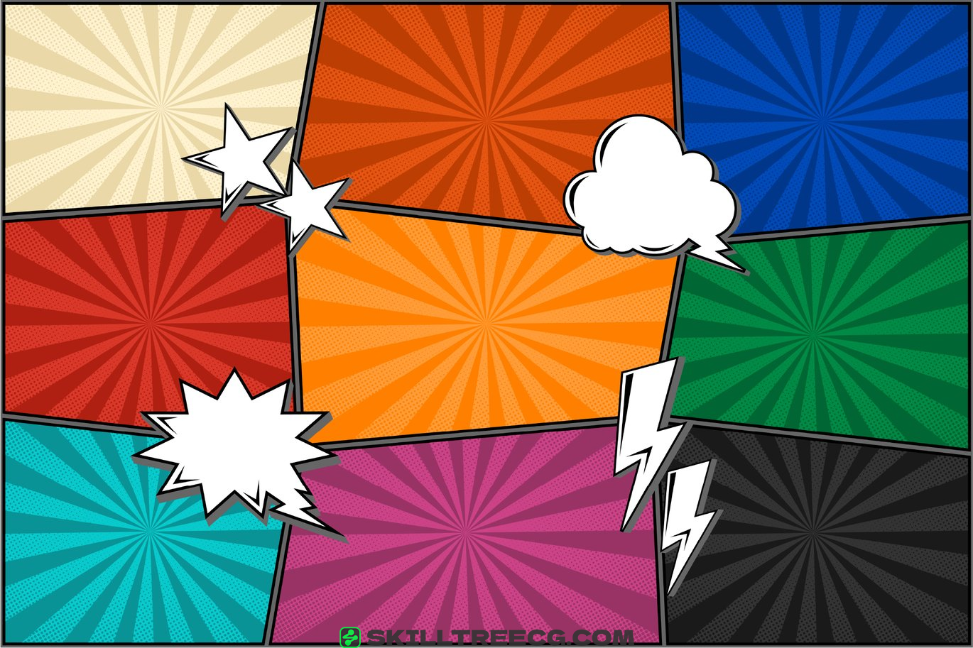 图片[2]-Comic Pop Art Burst Background（366708）-技能树